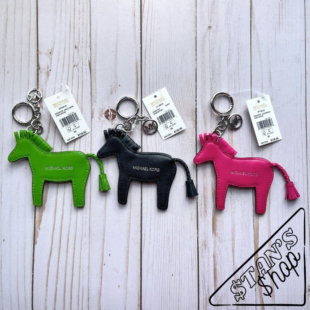 MICHAEL KORS Zebra Keychain Key Fob Bag Charm - Black - 35S5SGFK3Y - Picture 9 of 13